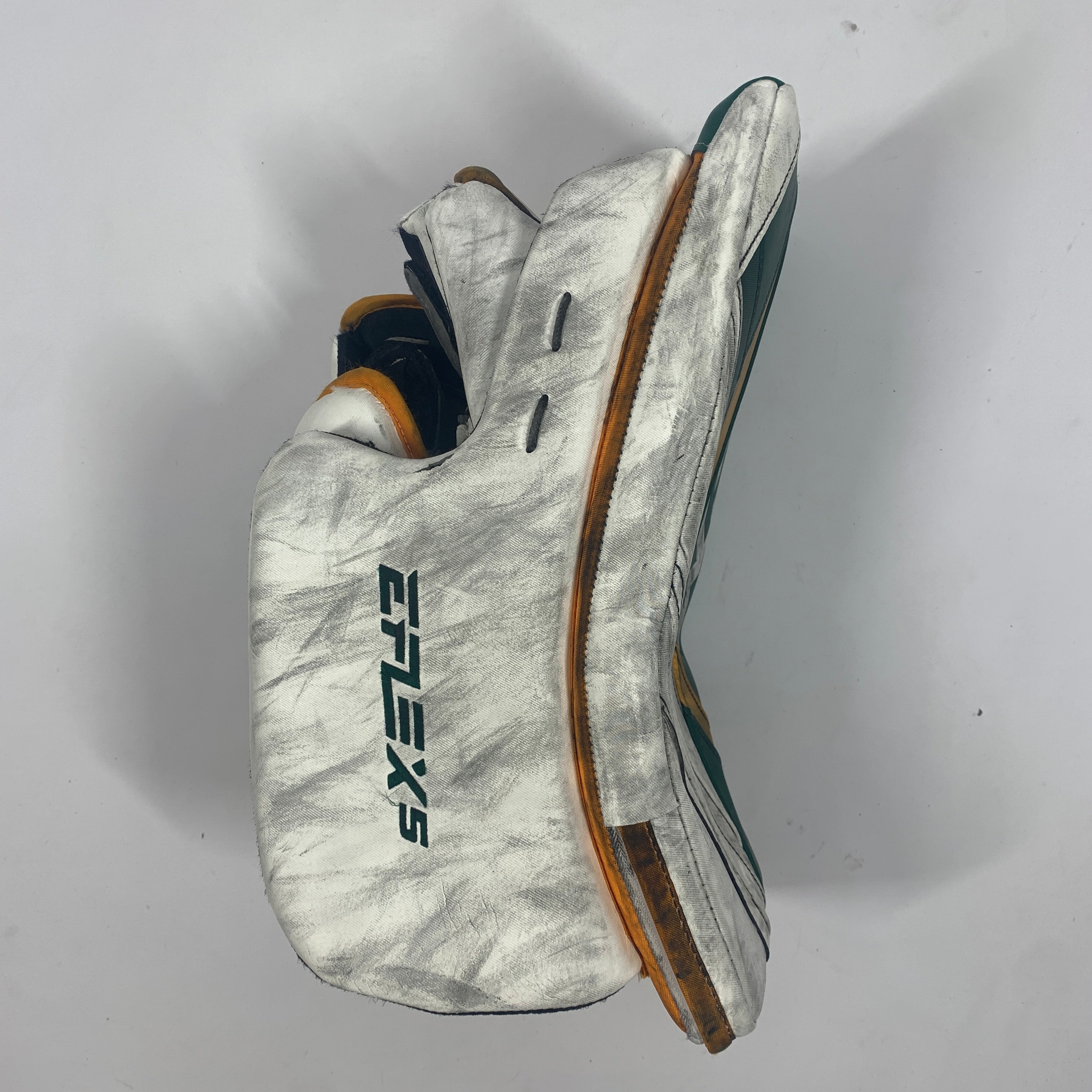CCM Extreme Flex 5 - Bloqueur de gardien de but Pro Stock d'occasion (vert/jaune)